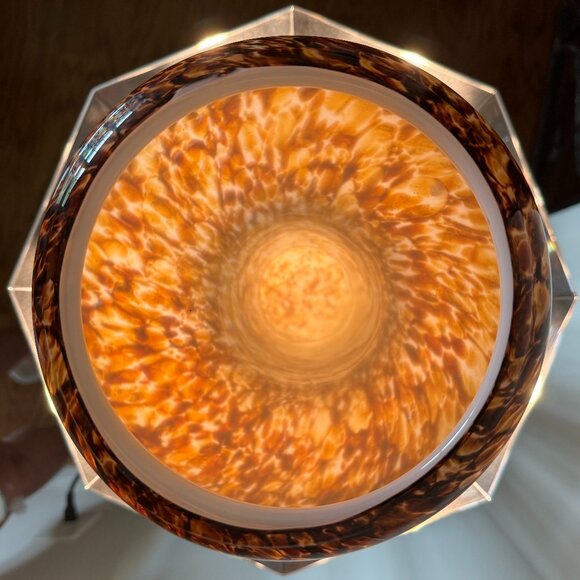 ๐HP๐ Hand Blown Tortoise Shell Leopard Translucent Art Glass Vase Tropical - Picture 3 of 15